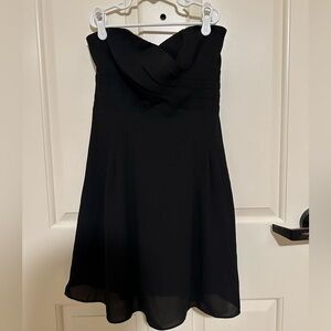 Express Black Silk Sweetheart Strapless Dress in Size 2 (Like New!)